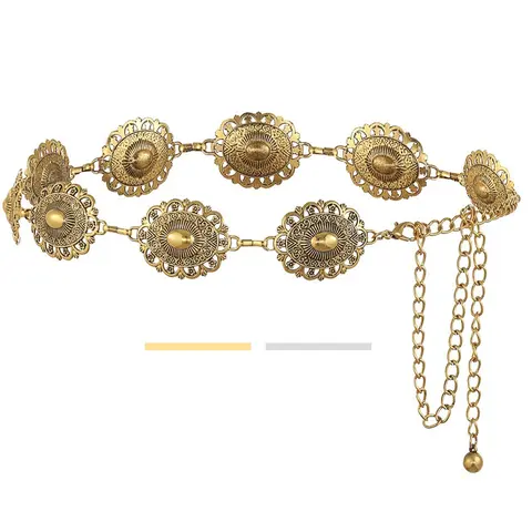 Women's Fashionable Vintage Layered Chain Belt, Casual Waistband for Jeans, Bling Sparkling Western Belt, Stylish Belts, Fashion Belt for Party and Daily Wear, Exquisite Belt, Ideal Birthday Gift