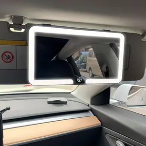 Car LED Makeup Mirror, Rechargeable Car Sun Visor Mirror, Dimmable Touchscreen Auto Vanity Mirror, Vehicle Interior Accessories, Car Accessories, LED Car Ambient Light, LED Lights