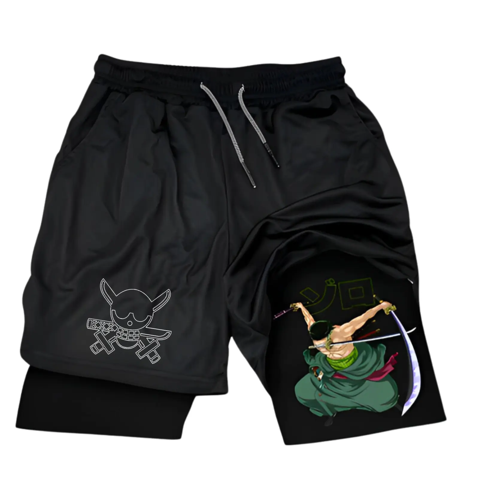 Cotton Zoro Gym Shorts, Luffy Zoro Shorts, Onepiece Gym Shorts, Anime Lover