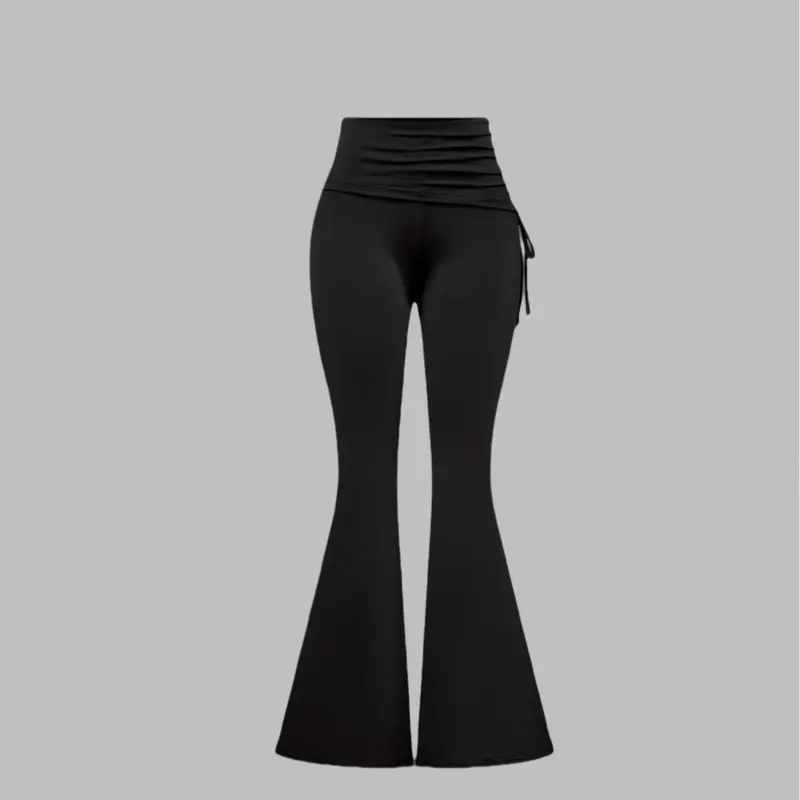 Women's Solid Color Flare Leg Pants, Casual Comfy Bell Bottom Trousers for Daily Wear, Ladies Casual Fit Bottoms for All Seasons