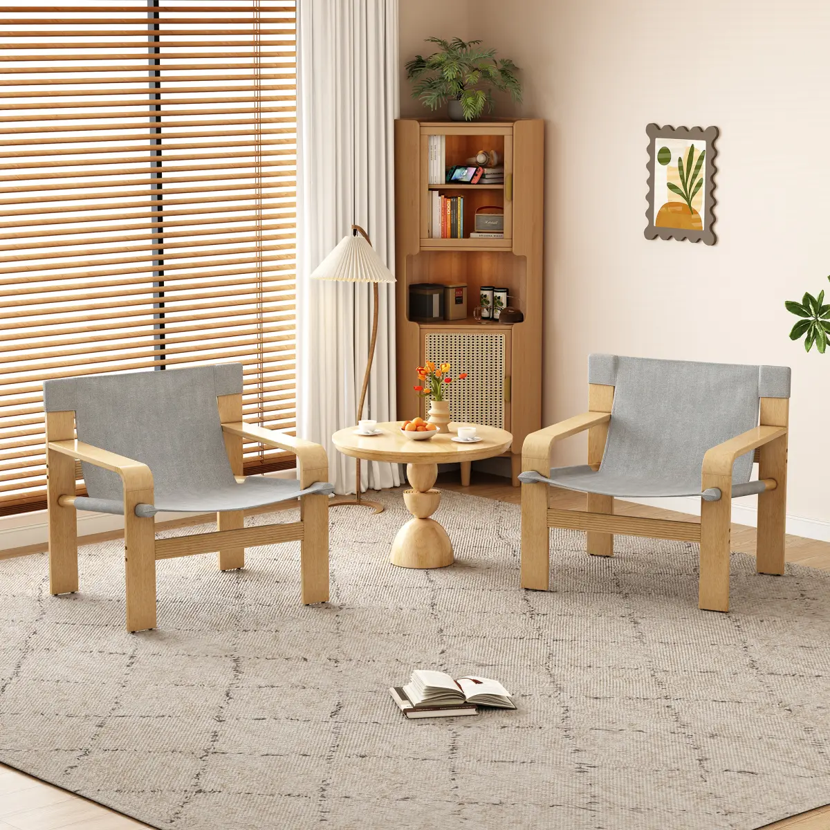【FORMA GRAIN】Modern Accent Chair with Solid Wood Frame & Detachable Cover - Comfortable Seating for Living Room, Bedroom, Office Reading Nook
