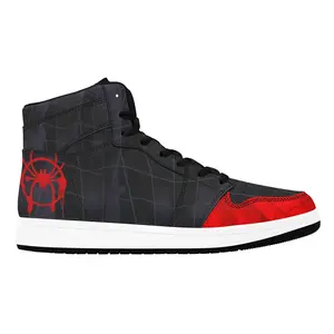 Spider-Miles Graffiti Shoes High Top Synthetic Leather