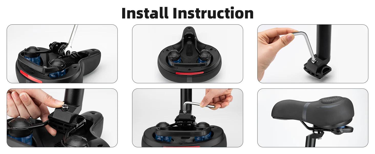 ROCKBROS Bike Seat for Men Women Comfort Wide Gel Bike Seat Replacement,Breathable Waterproof Padded Bicycle Saddle, Compatible with Cruiser/Mountain/Fat Bikes Visit the ROCKBROS Store