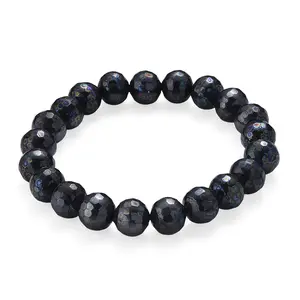 Faceted Peacock Color Shell Pearl Stretch Bracelet