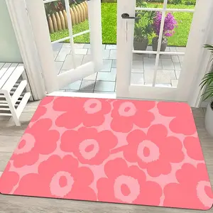 Marimekko Floor Mat Flannel Rug Ultra Soft, High Water Absorbent & Hypoallergenic, Machine Washable HD Custom Printed Non-Slip Floor Mat for Bathroom, Kitchen Bedroom