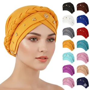 [Birthdays & Special Occasions] Elegant Women's Headwrap - African-Inspired Printed & Braided Turban Hat - Beanie-Style Headwrap - Wrap-Around Braided Turban - Ethnic-Style Hair Accessory