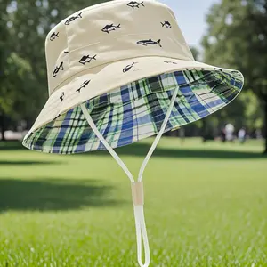 KHB9 UPF 50+ Beach Baby Sun Hat Sun Protection Cute Wide Brim Summer Baby Boy Bucket Hats Toddler Sun Hats for Girl