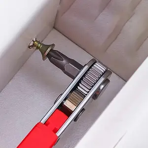 [Steel Screwdriver] Steel Screwdriver Handle for Tight Space | Elbow Wrench, Right Angle Bend, Phillips Screwdriver, Red, Requires Assembly, Non-electric, No Battery | Suitable for Automotive Industry and Scientific Use Tool