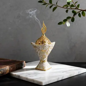 Mini Arabic Text Relief Incense Burner, Ramadan Bukhoor Burner, Home Wedding Valentine Gift, Resin Decorative Ornament, Yoga Meditation Aromatherapy