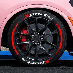 8-Piece Sporty Tire Letter Stickers, Universal Car/motorcycle Decoration Decals, Wheel Decal, No Glue Included, Easy DIY Modification Accessories