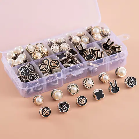 Women's 50Pcs No-Sew Metal Quick Brooch Buttons - Baroque Clothing Replacement Decorative Supplies, Sewing Accessories for Shirts, Dresses