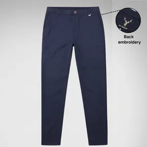 Polished Slim-Fit Dress Pants with Metal Accents - Essential for Office & Stylish Sets Trouser Man