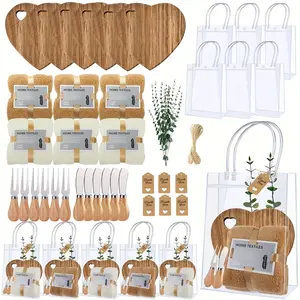 49pcs Prizes for Winners of The Shower Game Include Cheese Boards, Cheese Knives, Wooden Coasters, Hand Towels, Thank You Tags, And Bags for for Couple Guest,Bridal Shower Baby Shower Party Decorations,Anniversary Birthday Wedding Gifts