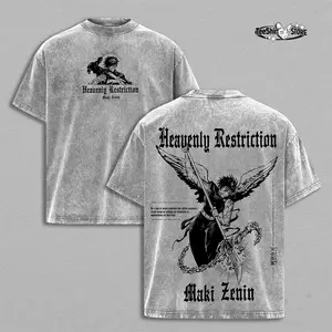 Maki Zenin Heavenly Restriction – Jujutsu Kaisen Vintage Washed T-Shirt & Hoodie, Dark Anime Streetwear Graphic Tee, Power Awakening Manga Style, Curse Energy Aesthetic, Oversized Heavy Cotton Unisex Top