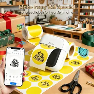 Hztz Thermal Label Printer, Mini Portable Wireless Sticker Printer, Rechargeable USB Thermal Printer for Tattoos & Labels, Ideal for Work Sheets