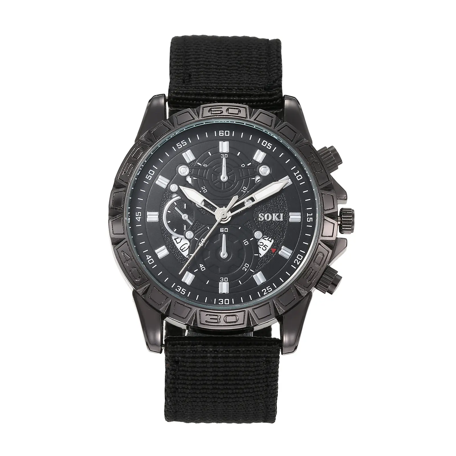 OIDEA Mens Tactical Military Field Watch, Big Dial Date Luminous Hands Nylon Strap Quartz Watch