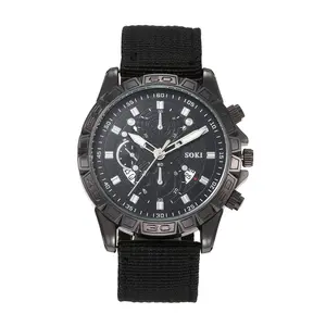 OIDEA Mens Tactical Military Field Watch, Big Dial Date Luminous Hands Nylon Strap Quartz Watch