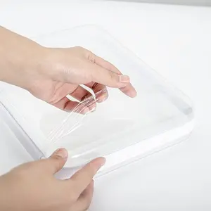 1 Pc Transparent Hard Compact Storage Case – Zipper organizer bag for Makeup, cosmetics, toys, snacks and stationery. Durable PET plastic design, portable travel pouch for easy organization and storage.