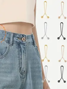 Adjustable Anti-Slip Shirt Cuff Links Set, 8 Pieces Seamless Design, Rose, Silver Color, Metal Colors