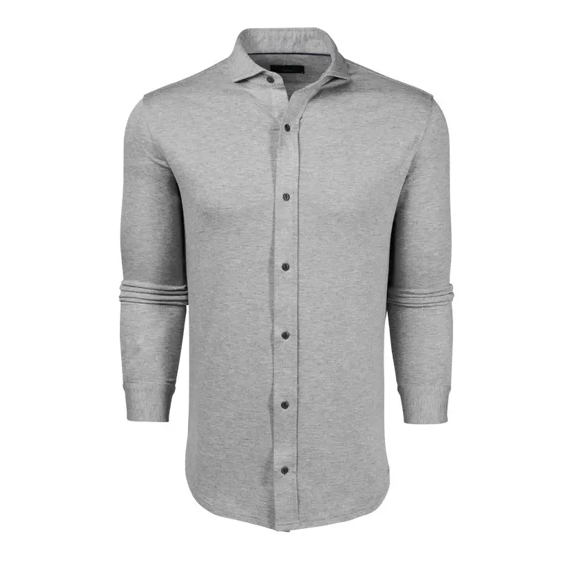 Catskill Knit Shirt - Light Grey Heather | Greyson Clothiers