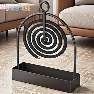 Mosquito Coil & Incense Holder, Decorative Birdcage Style Geometric Metal with Hanging Handle for Outdoor, Patio, or as a DIY Bag Accessory, No
