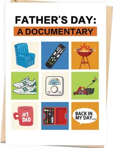 Fathers Day Gift Card for Dad Husband from Daughter Son Wife, Personalized Minimalist Premium Design, Perfect Father's Day Decoration Ideas