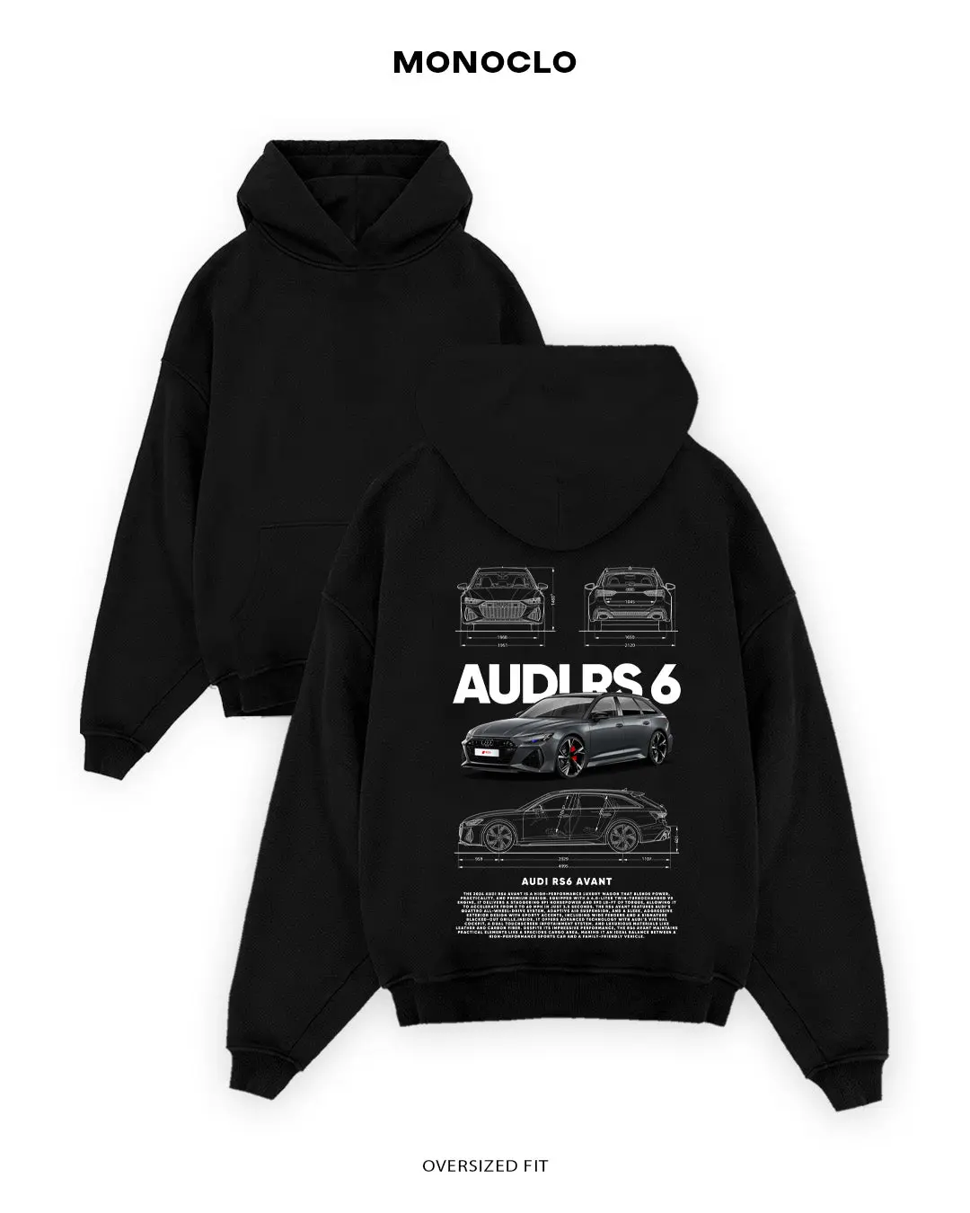 Audi RS6 Avant Gray Hoodie – Audi RS6 Hoodie, Sport Wagon Fan Gear