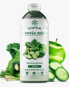 Smartfruit Harvest Greens + Detox – 100% Real Fruit Purée with Kiwi, Cucumber, Kale, Spinach, Lemongrass, Apple, Banana – Great for Smoothies, Juice, Yogurt, Cocktails, Teas & More – 48oz
