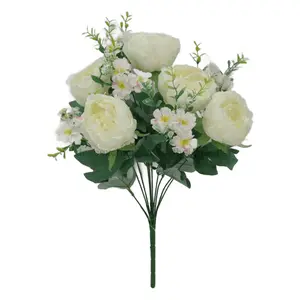 19" Peony Bush - 10 Heads - Cream 84295-CR