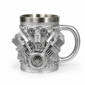 Personalized Stainless Steel Mug - V8 Engine Design, 10oz Handcrafted Durable & Stylish, Perfect for Car Enthusiasts,Coffee Cup,Birthday Present,Holiday Gift Reusable #Father'sDayGift
