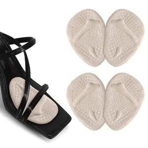 Metatarsal Pads Women, Reusable Ball of Foot Cushions (2 Pairs Beige Gel Shoe Inserts), All Day Pain Relief & Comfort, No Slip Heel Grips Liners Shoe Pads for Loose Shoe, Blisters (One Size)