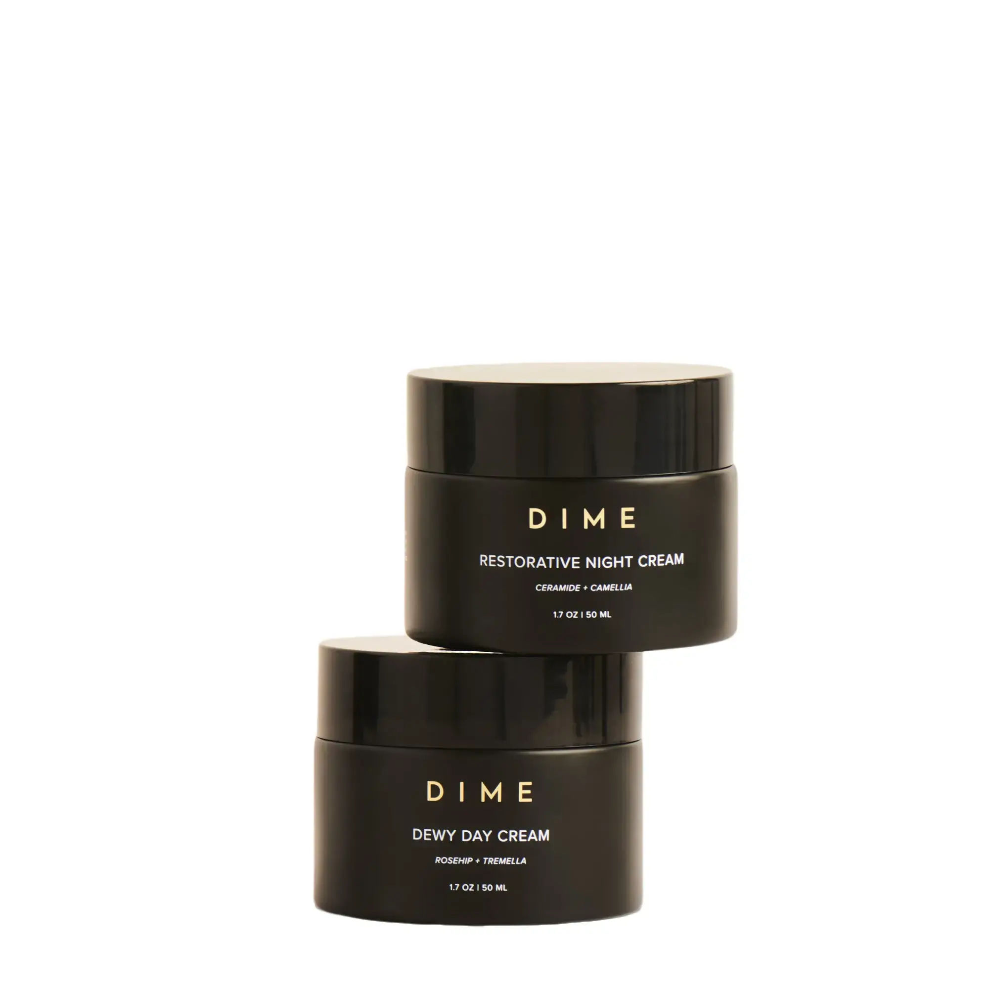 DIME Beauty Moisture Set - Skincare bundle of best-selling Dewy Day Cream and Restorative Night Cream moisturizers, 1.7 oz / 50 ml of each moisturizer
