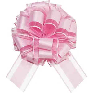 12 Inch Clitter Big Gift Bow,1PC Large Pink Giant Bow for Bike,Dining Tables,Parties,Birthdays,Christmas,Valentine's Day,Easter and other Festivals Gift Decorations (Clitter Pink)