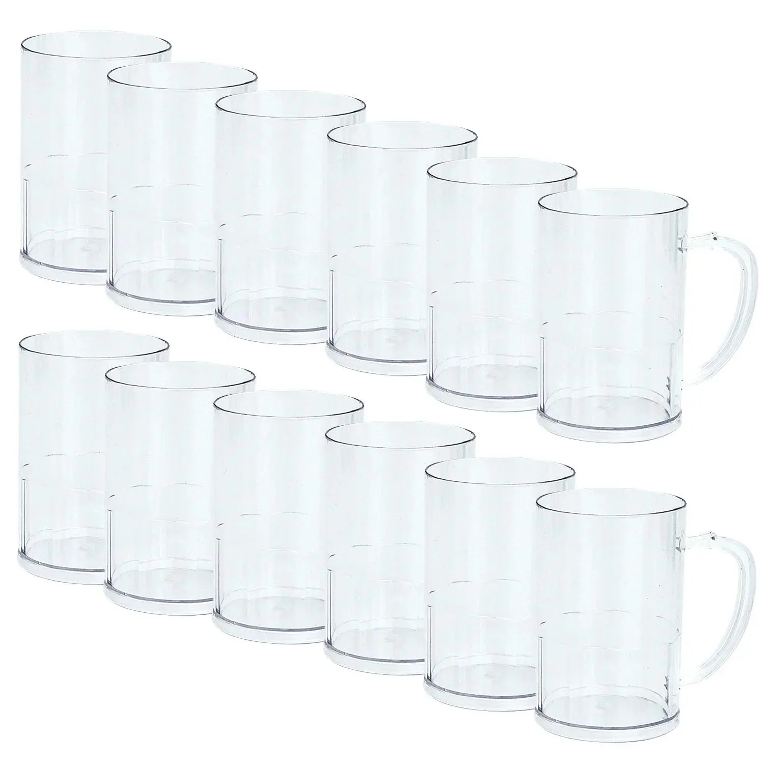 Versatile Clear Plastic Mugs with Handles - 60 Pc.