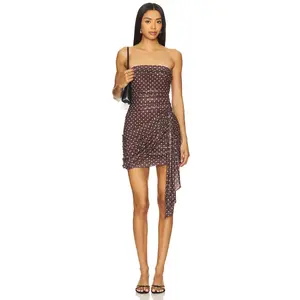 Amanda Uprichard x REVOLVE Anja Dress in Chocolate Brown Polka Dot