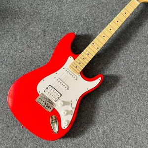 Rock Star Red Electric Guitar SSH Pickups, Rosewood Fingerboard, Solid Wood Body, 39 Inch, Great for Small Hands