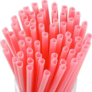 100 Pieces 100 Pieces Valentine Straws Heart Shaped Pink Plastic Disposable Drinking Cute Coffee Milk Straw Valentine Party Favors for Bridal Shower Wedding Supplies