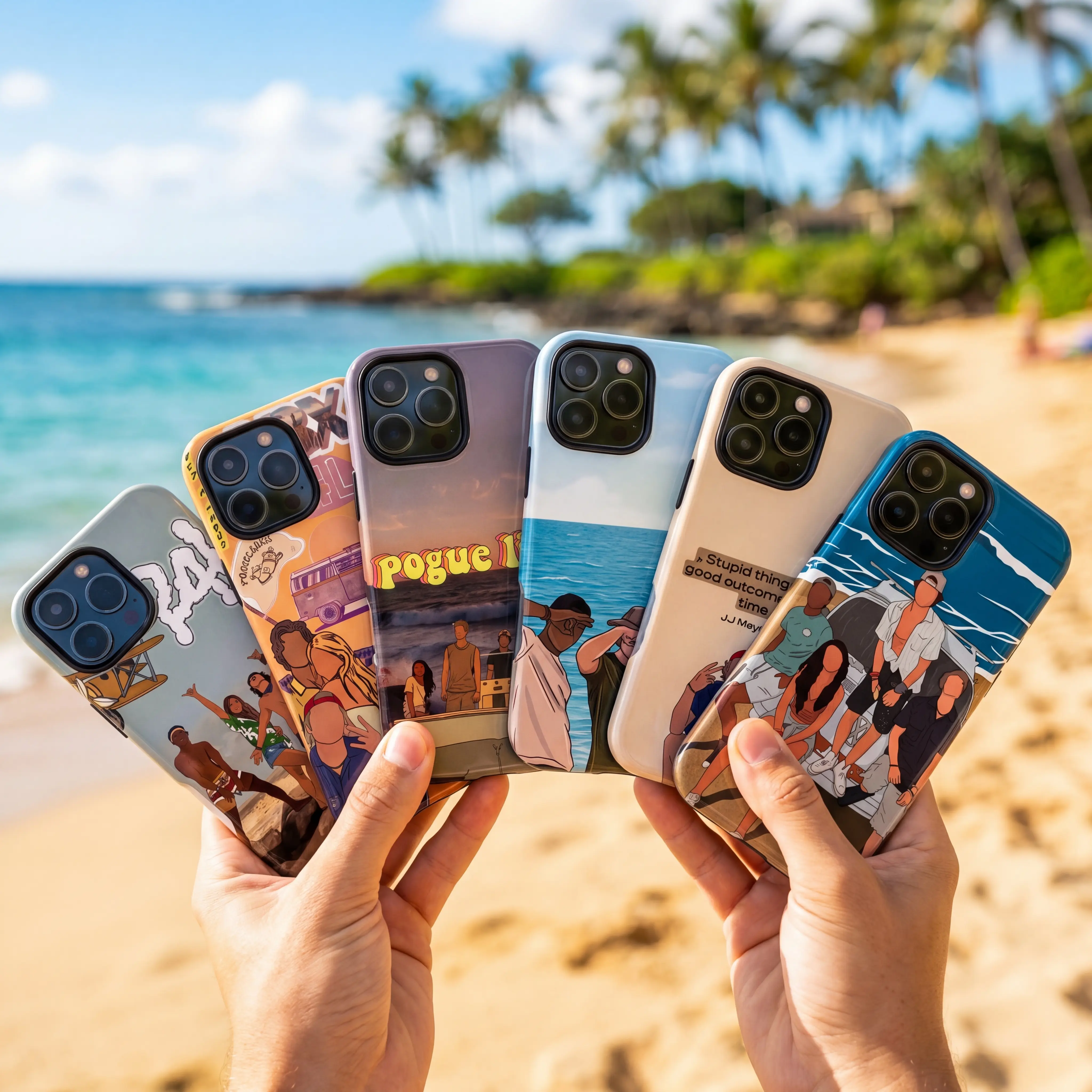 OBX Pogue Life Art Glossy Tough Phone Case - Outer Banks Series Case - Gift for OBX fans - Phone Cases For 12 12Pro 12 Promax 13 14 15 16 17 Pro