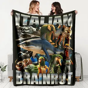 Funny Animal Blanket, High-Weight Flannel Fabric, Soft Touch, Warmth Retention, Ideal Gift for Creative Lovers & Christmas Parties