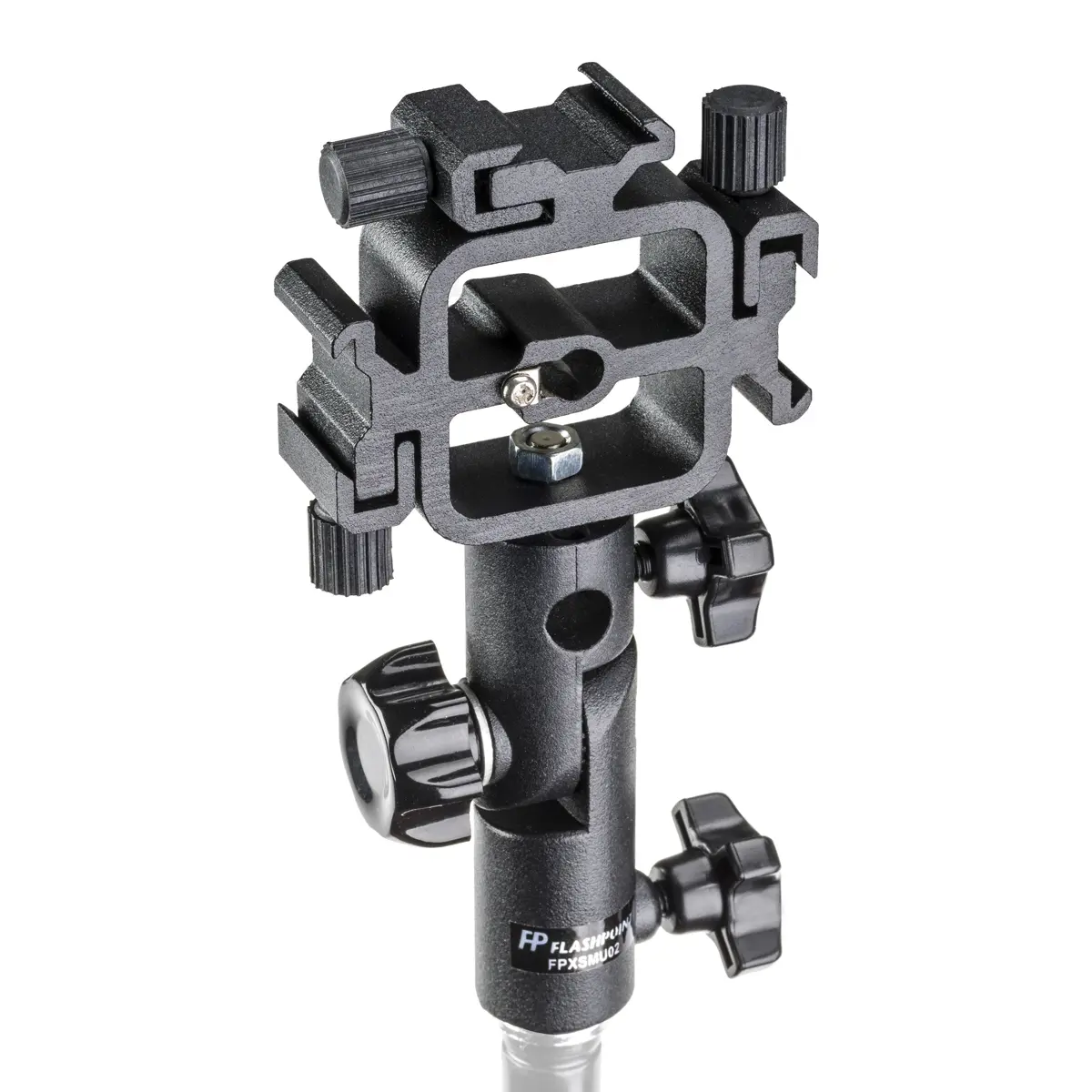 Flashpoint Shoe-Mount Triple Bracket, Adjustable Camera Stand with Swivel Umbrella Holder, Camera Accessories