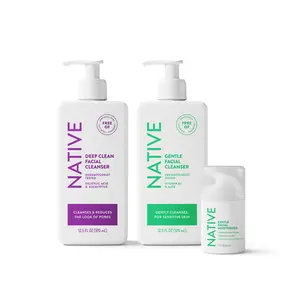 NATIVE Day & Night Cleanse Bundle – Gentle Cleanser, Deep Clean Cleanser & Gentle Moisturizer