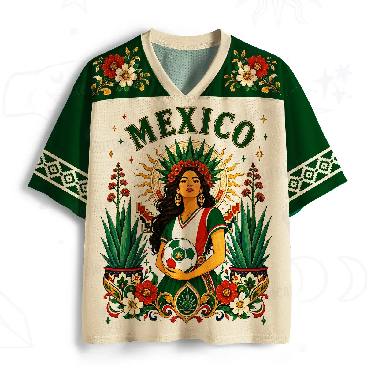 Purplehecate Mexico Aztec Goddess Soccer Mesh Jersey, Aztec Soccer Jersey, Graphic Football Shirt, Streetwear Festival Gift For Men