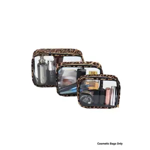 Transparent Leopard Print Makeup Bag, Cosmetics Bag, Fashion Washable Storage Pouch, Small Travel Cosmetic Case, Durable Design for Daily Use, Makeup Organizer Pouch, Travel Cosmetic Bags, Makeup Containers