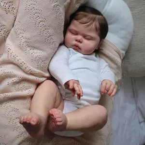 TopLink 50 CM Reborn Baby Doll Toy with Visible Veins 20inch Lifelike Cloth Body Vinyl Limbs 3D-Paint for Kids Birthday Gift