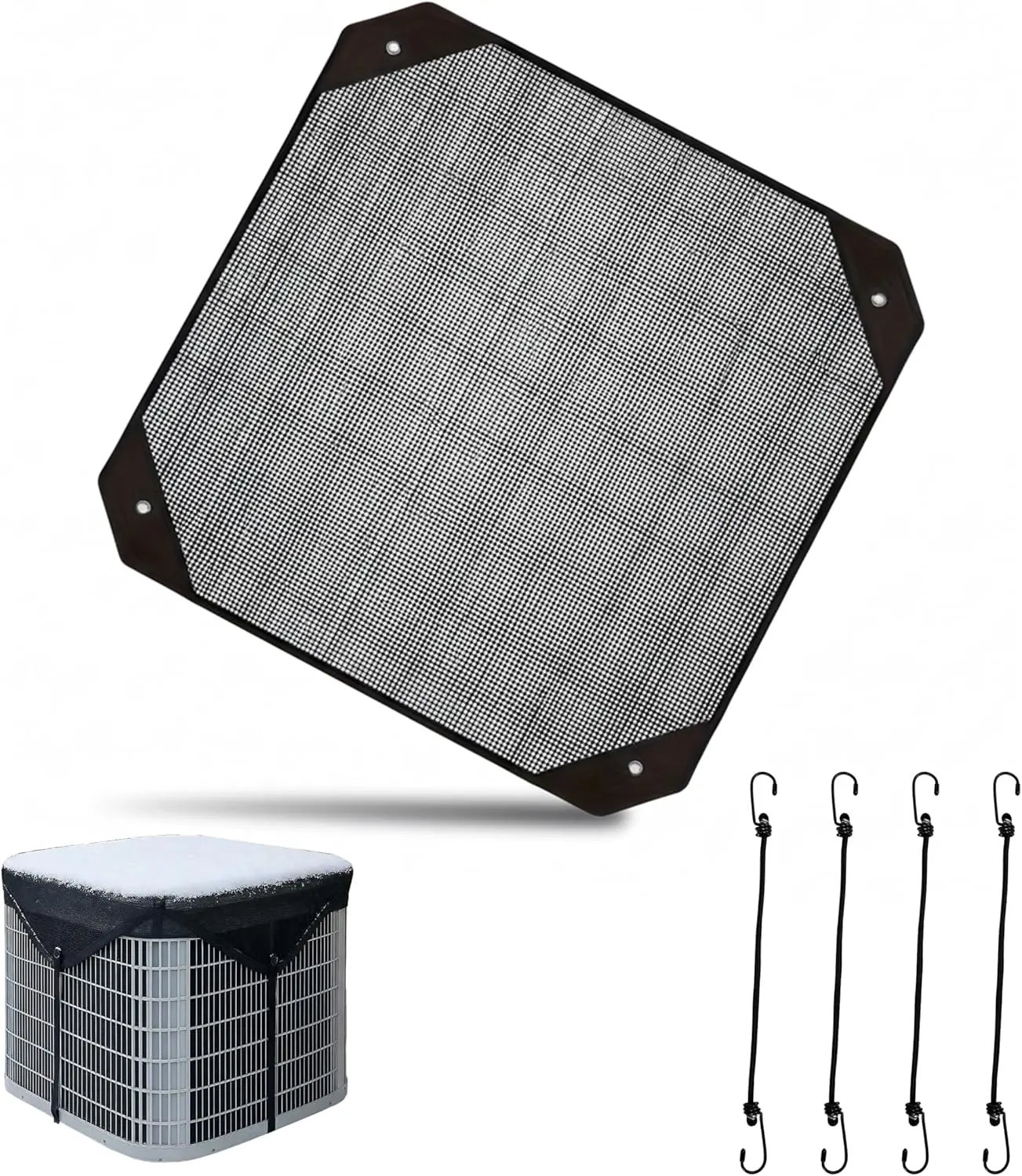 Outdoor Air Conditioner Cover - Large Size 36x36 In Mesh Fabric Unit Cover, All-Season Protection Net Defender for Round AC Compressors