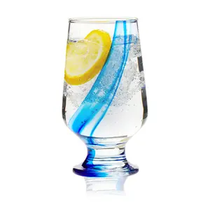 Libbey Blue Ribbon Goblet Glasses, Artisan Inspired, Durable Water Goblets Set of 8, Clear, Stemmed Water Glasses to Showcase Sodas, Cocktails