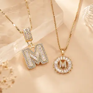 2 Pack Initial Letter Gold Plated Adjustable Chain 17-19'' for Women Valentine's Day Anniversary Jewelry Set