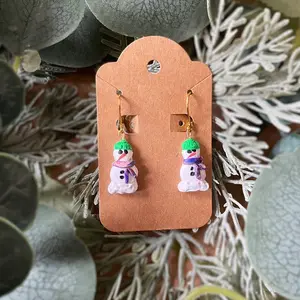 3D Snowman Earrings