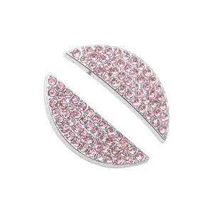 Car Steering Wheel Decoration, 1 Set Rhinestone Car Logo Bling Car Stickers, Car Accessories for Women Compatible with Nissan