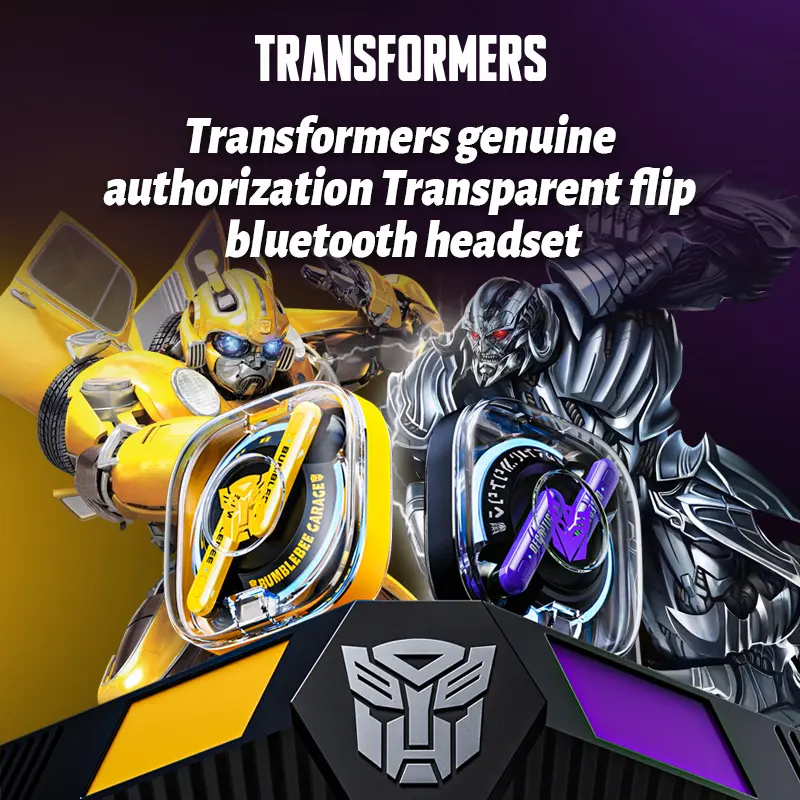 TRANSFORMERS 2023 TF-T03 Bluetooth Earphones - Electronic Audio Wireless Headphones, Universal Over-Ear Headset, Batteries Only, Compatible with All Mobile Phones
